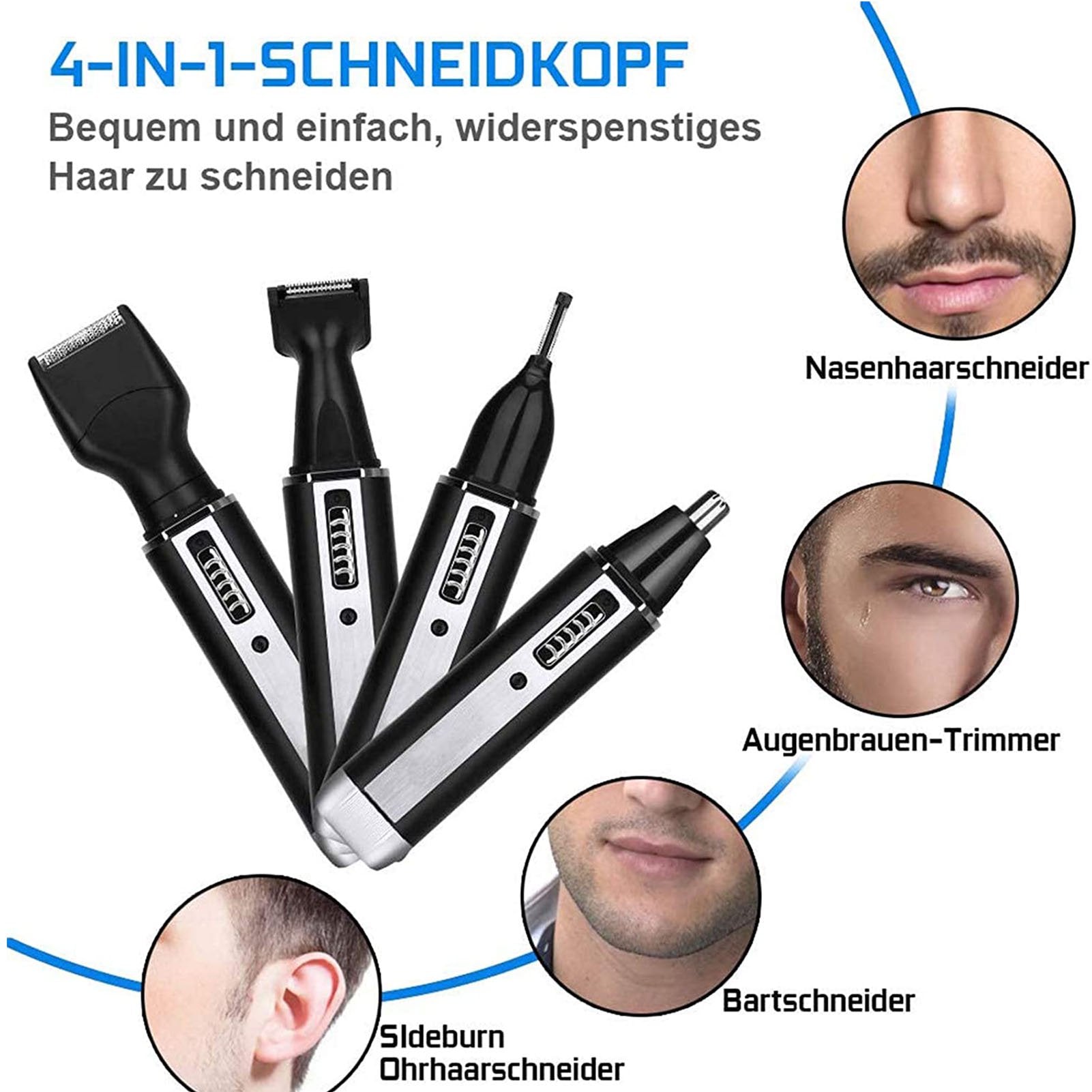 Suproot Eyebrow Nose Hair Trimmer for Men and Women, 4 in 1 USB Rechargeable Ease to Use Ear Hair Trimmer