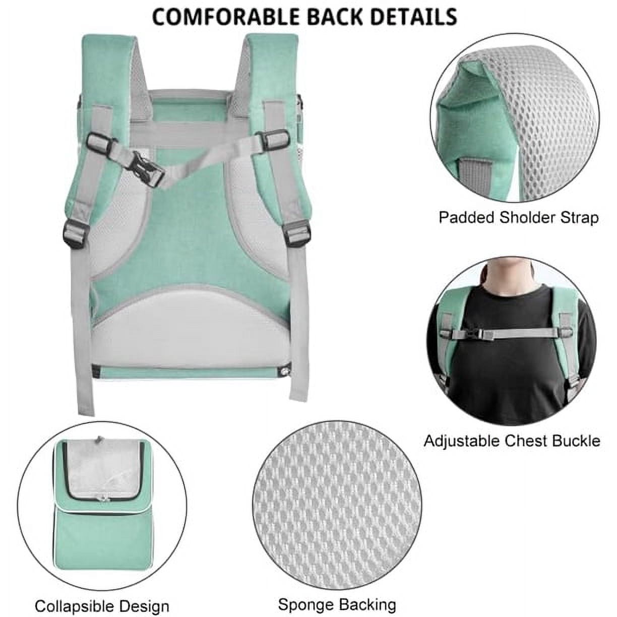 PETIMI Cat Carrier Backpack - Green - 17.5"x13"x11" - Fits Under Most Airline Seats