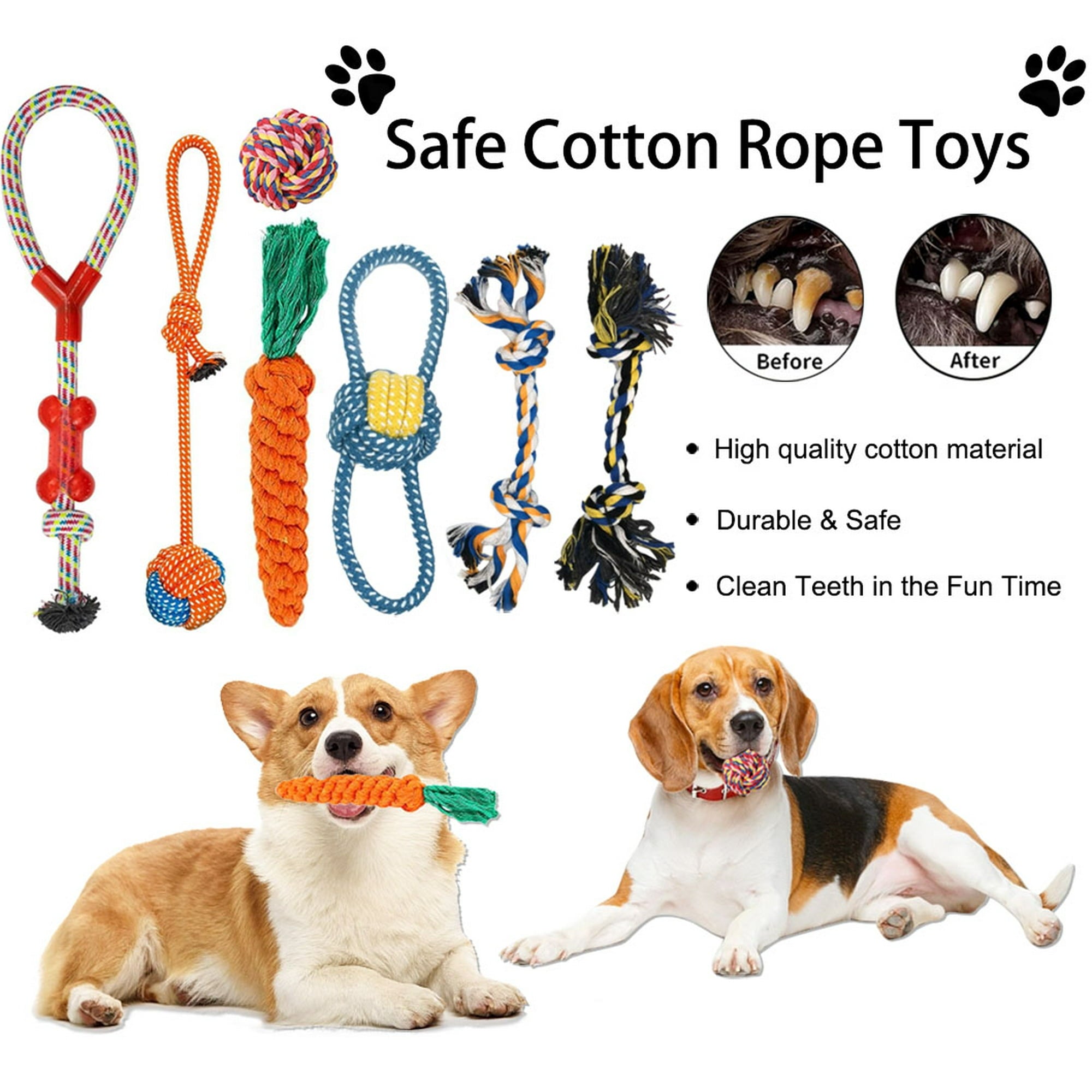 Petimi 18 Piece Dog Toys Set, Dog Chew Toys for Small Dog, Dog Squeaky Toys and Dog Rope Chew Toys