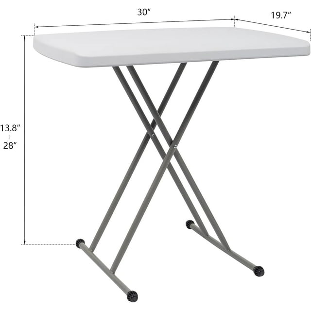 Fold-in-Half Banquet Table w/Handle, 30in, White