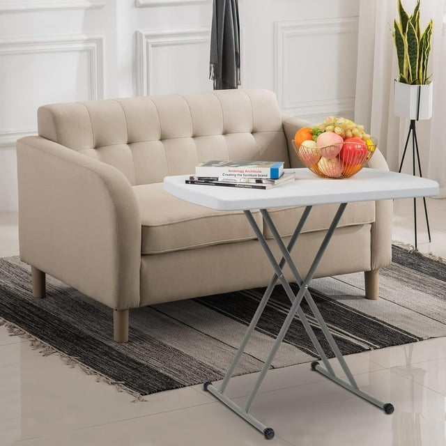 Fold-in-Half Banquet Table w/Handle, 30in, White