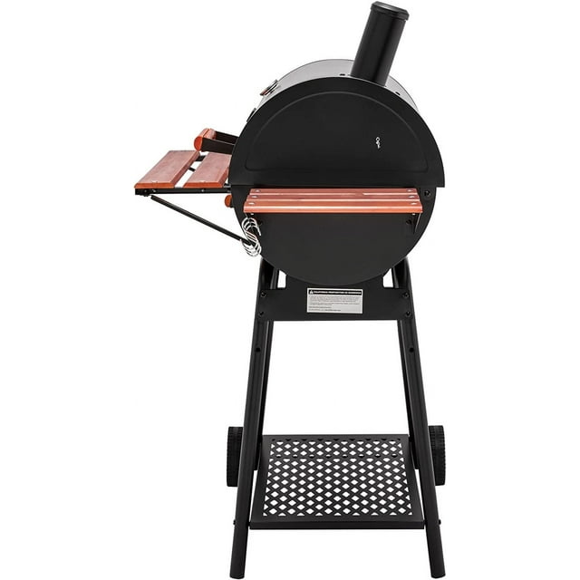 Charcoal Grill with Side Table, 627 Square Inches, Outdoor Backyard, Patio and Parties, Black