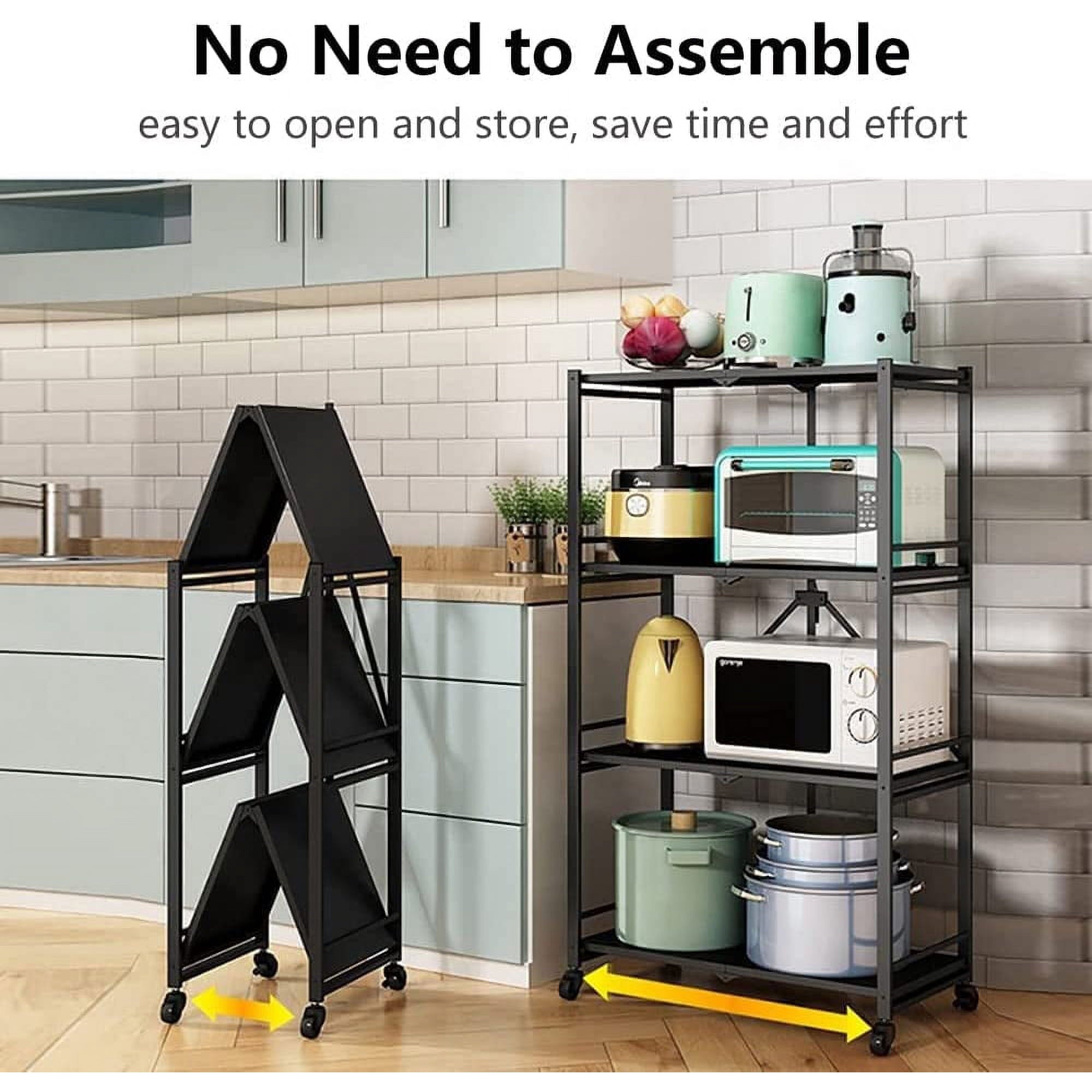 4 Tier Shelf Unit, Black, 1400 lb. Capacity