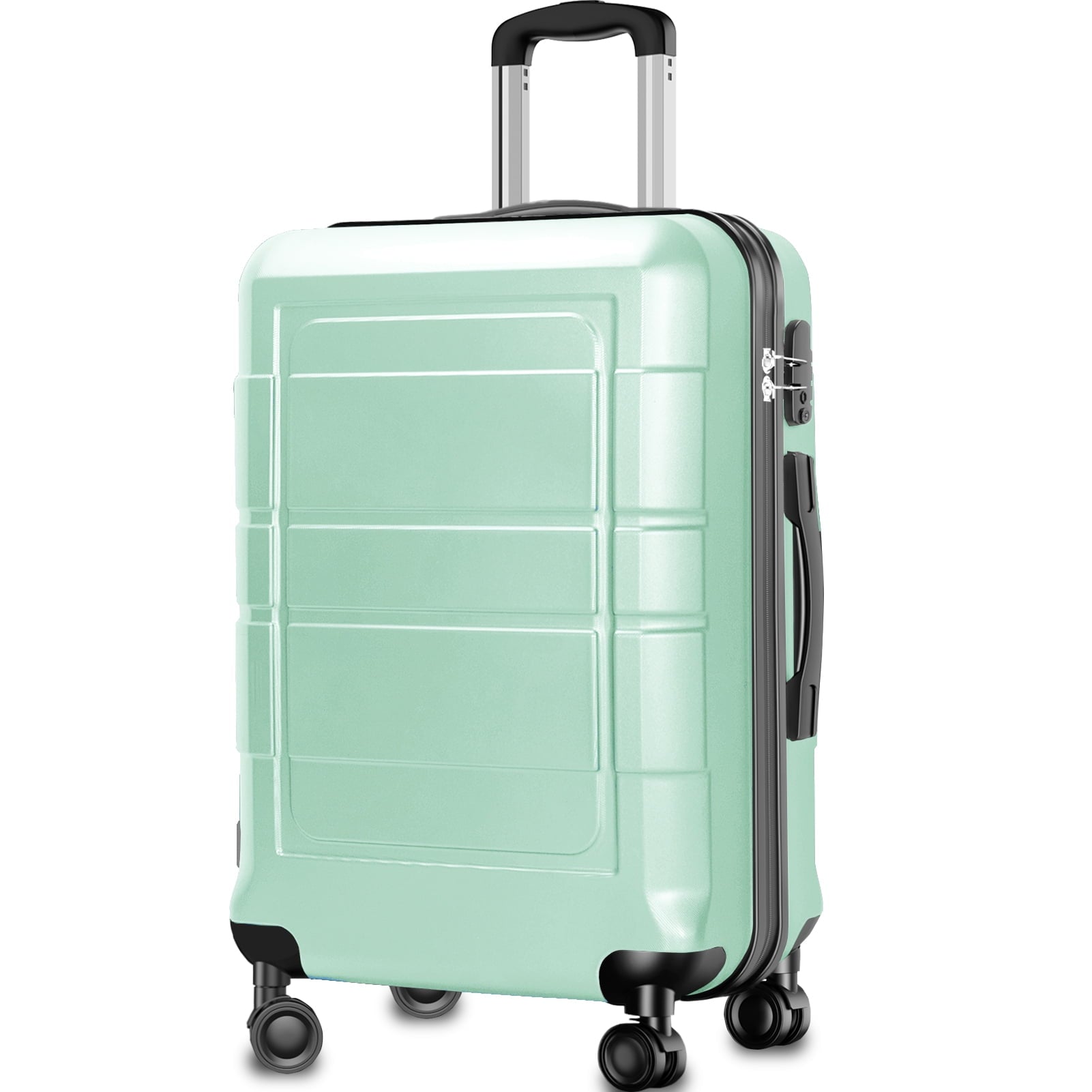 20 Inch PC+ABS Hardside Carry On Luggage with Spinner Wheel, Durable Carry-On Suitcase Built-in TSA Lock