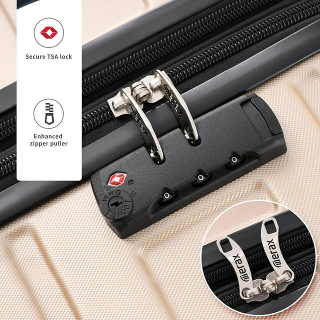 Hardside Luggage Set 3 piece with Spinner Wheels – TSA Locks, Lightweight Suitcase，20/24/28 inches