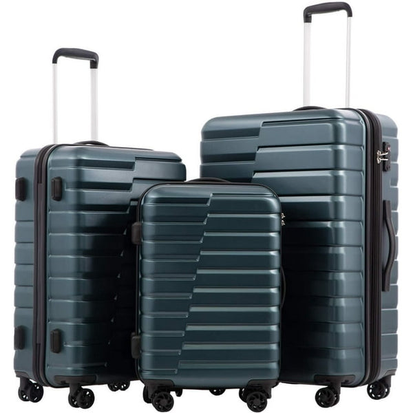 3-Piece Luggage Set - Hardshell Suitcases with Spinner Wheels (20/24/28 Inches)