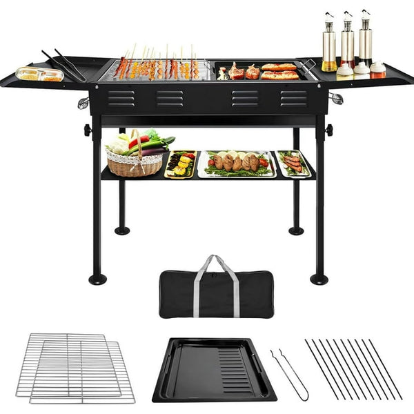 30 Barrel Charcoal Grill with Side Table, 627 Square Inches, Outdoor Backyard, Patio and Parties