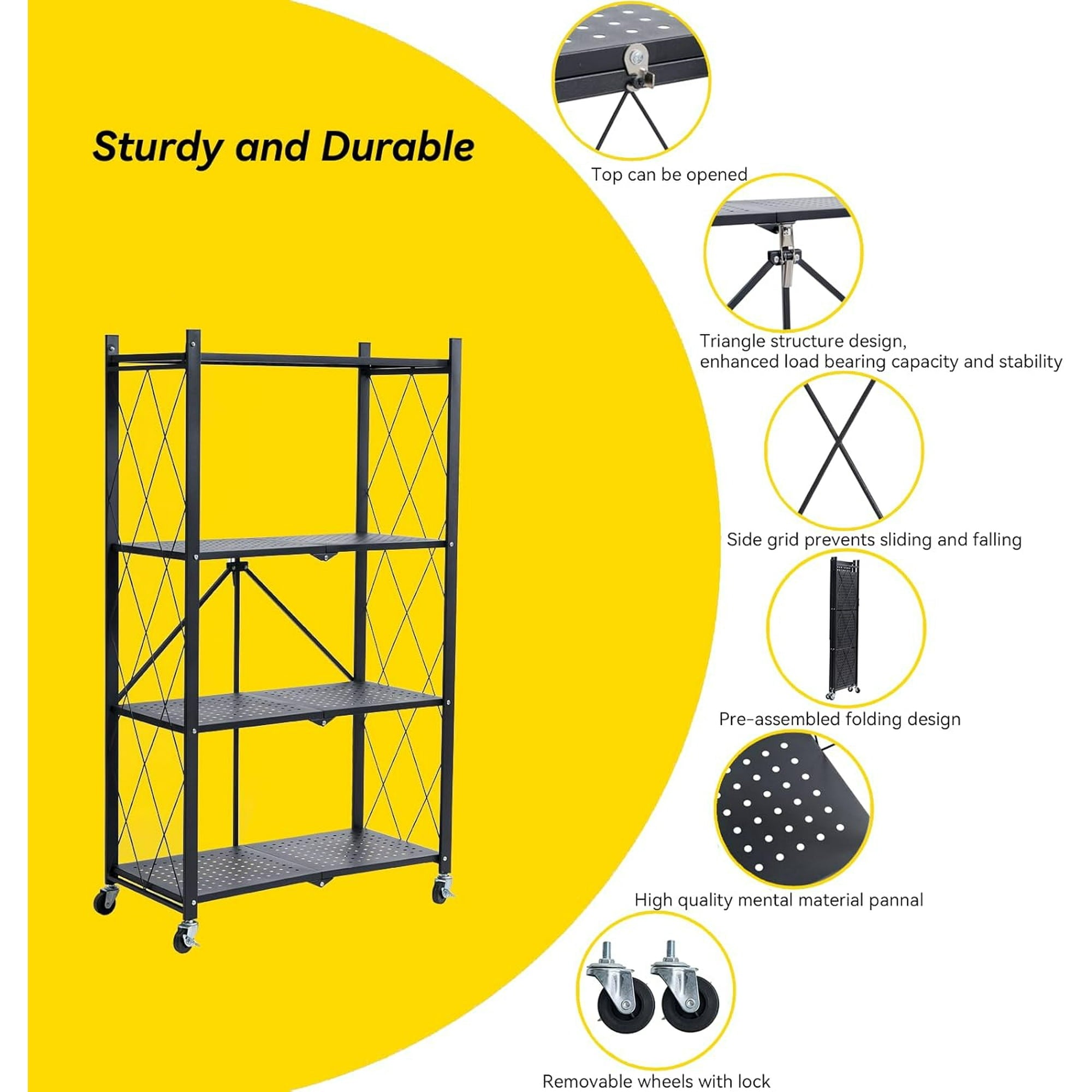 Shelf 4-Tier 72" H x 36" W x 16" D, 1750lb Total Capacity