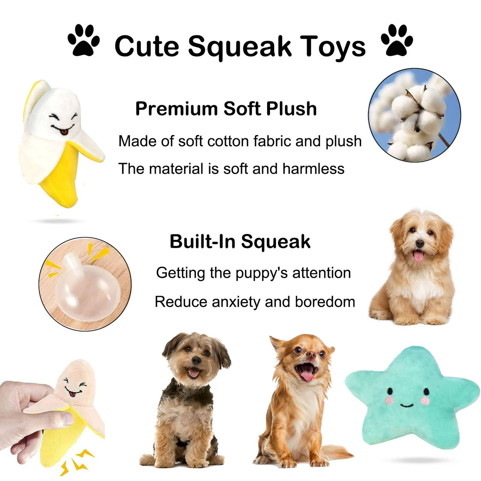 Petimi 18 Piece Dog Toys Set, Dog Chew Toys for Small Dog, Dog Squeaky Toys and Dog Rope Chew Toys