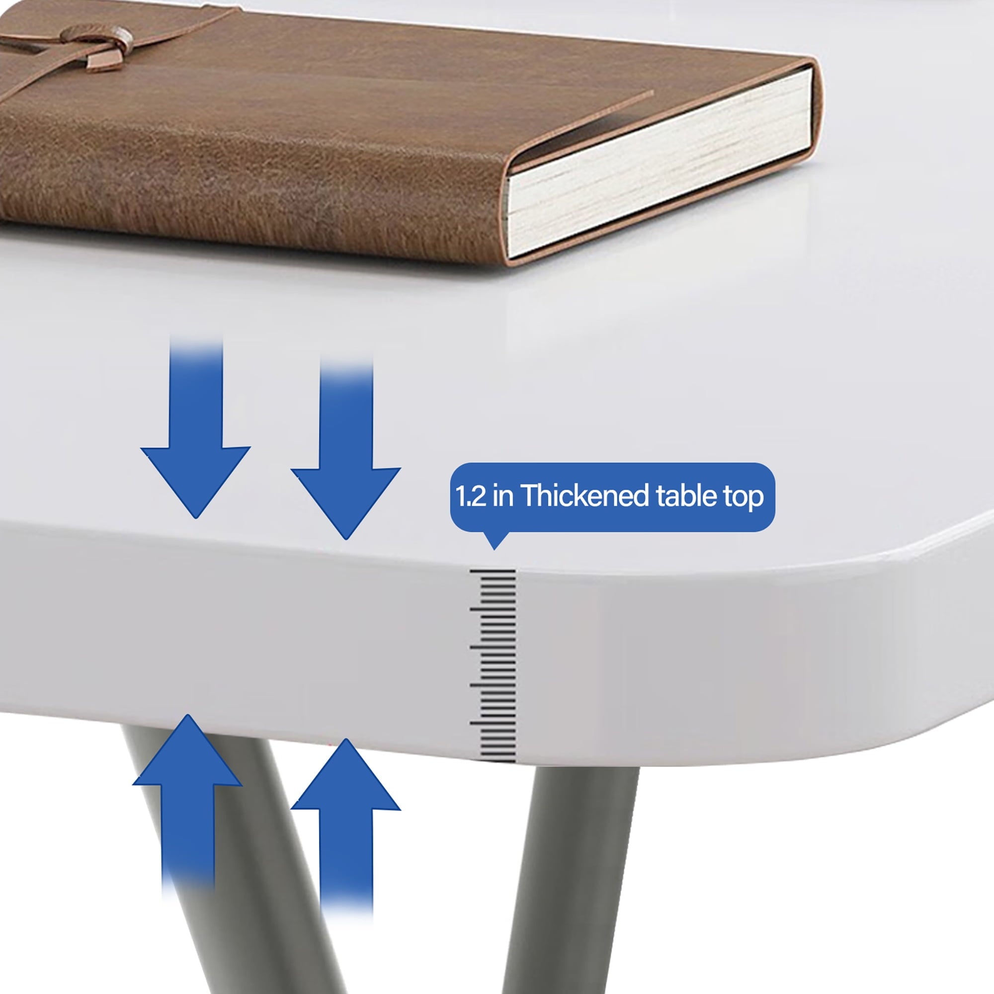 Adjustable Folding TV Tray Table - Small Foldable Laptop Tray for Home & Travel - Space Saving, Easy Storage - 30 Inch, Lightweight Design, White