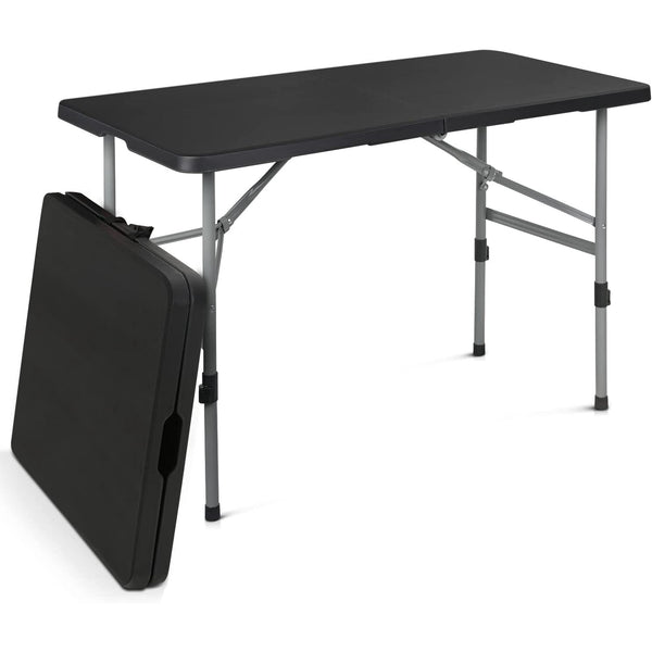 4 Foot Plastic Adjustable Height Fold-in-Half Folding Table,White