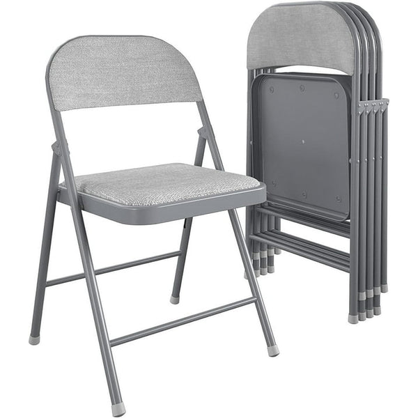 4 Pack Folding Chairs with Padded Cushion and Back, Padded Folding Chairs for Home and Office, Indoor and Outdoor Events (Black, 4 Pack)