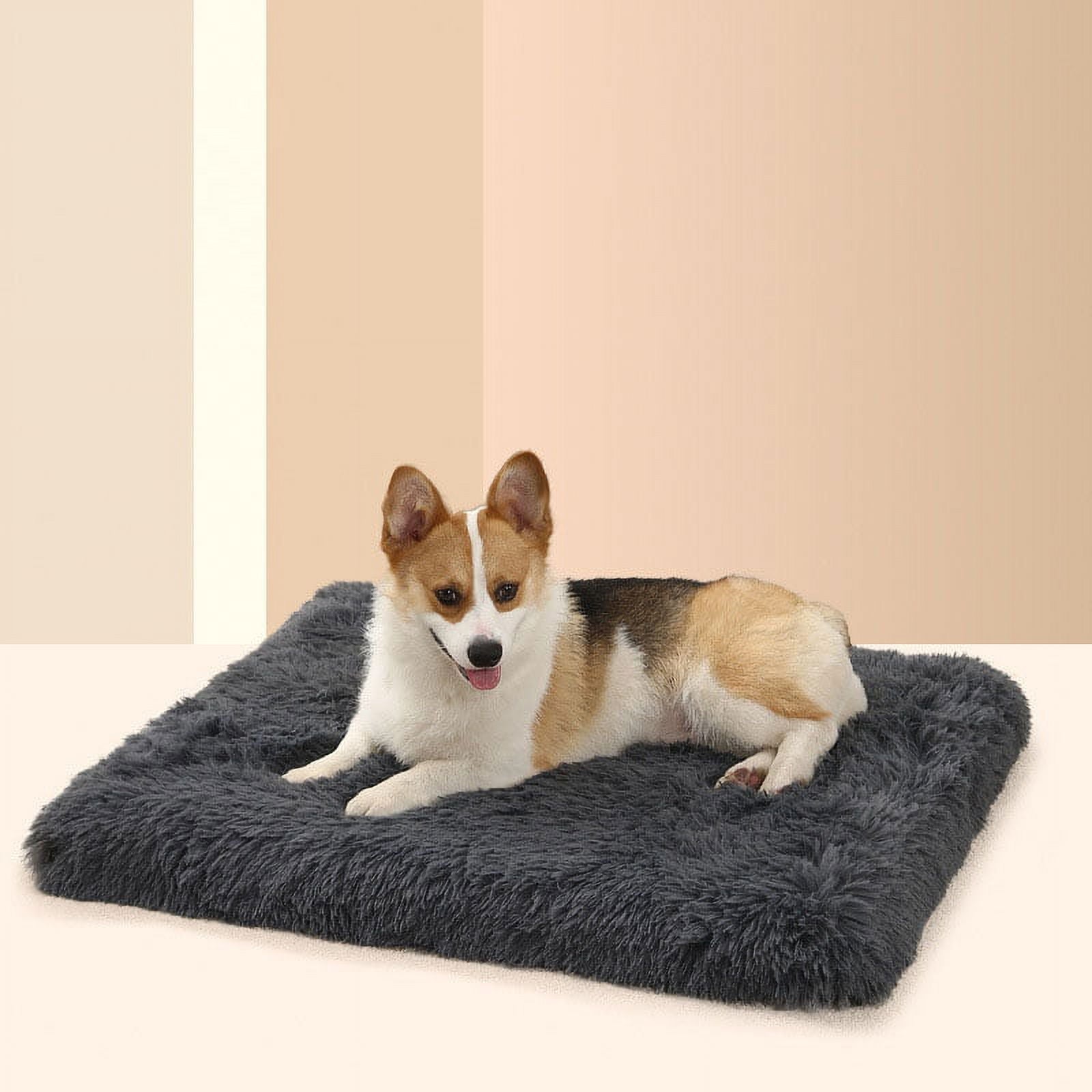 PETIMI Dog Bed, Washable Dog Bed for Crates, Soft Pet Pad Suitable for Medium to Large Dogs and Cats, 39.3"x23.6"x3.9"((Dark Gray)