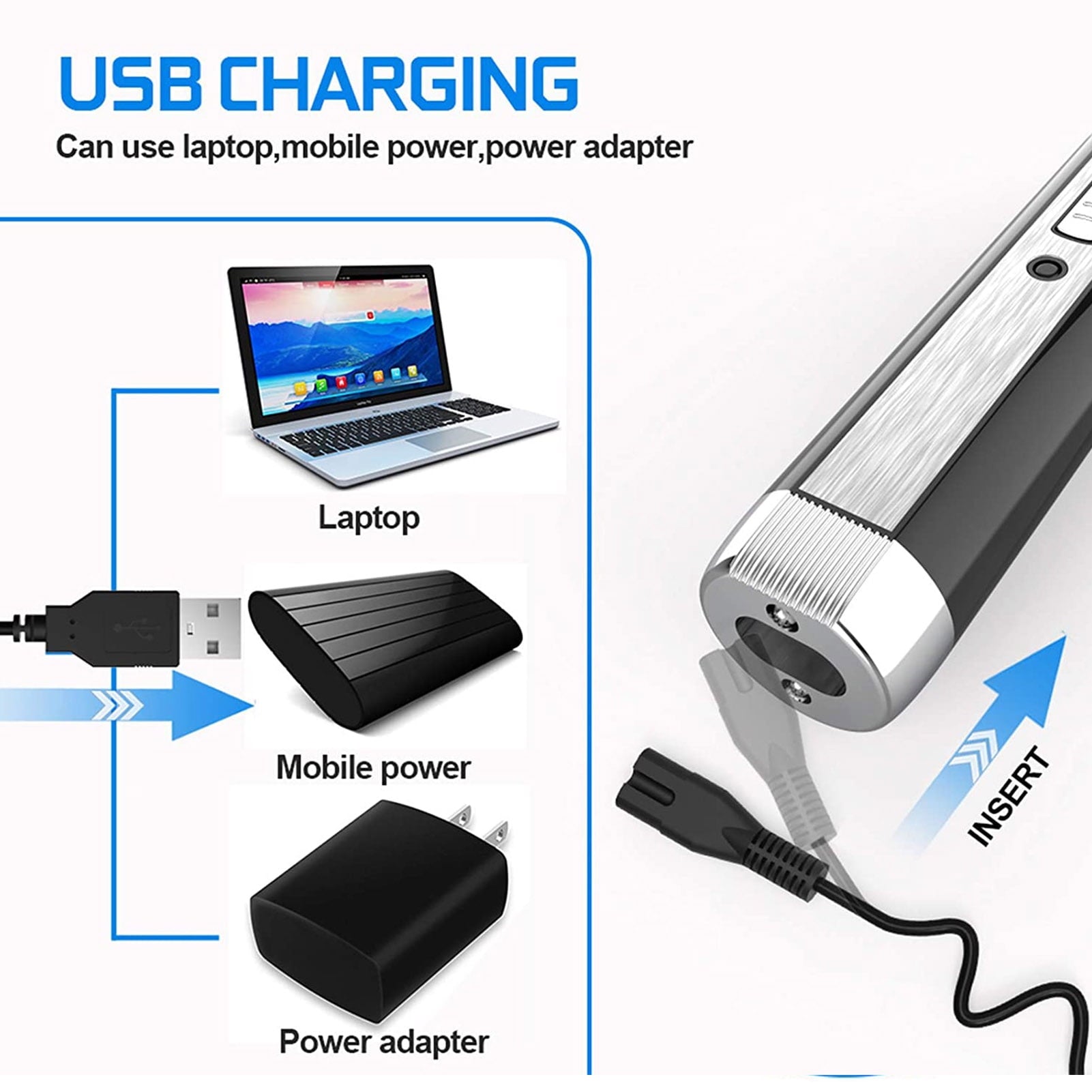 Suproot Eyebrow Nose Hair Trimmer for Men and Women, 4 in 1 USB Rechargeable Ease to Use Ear Hair Trimmer