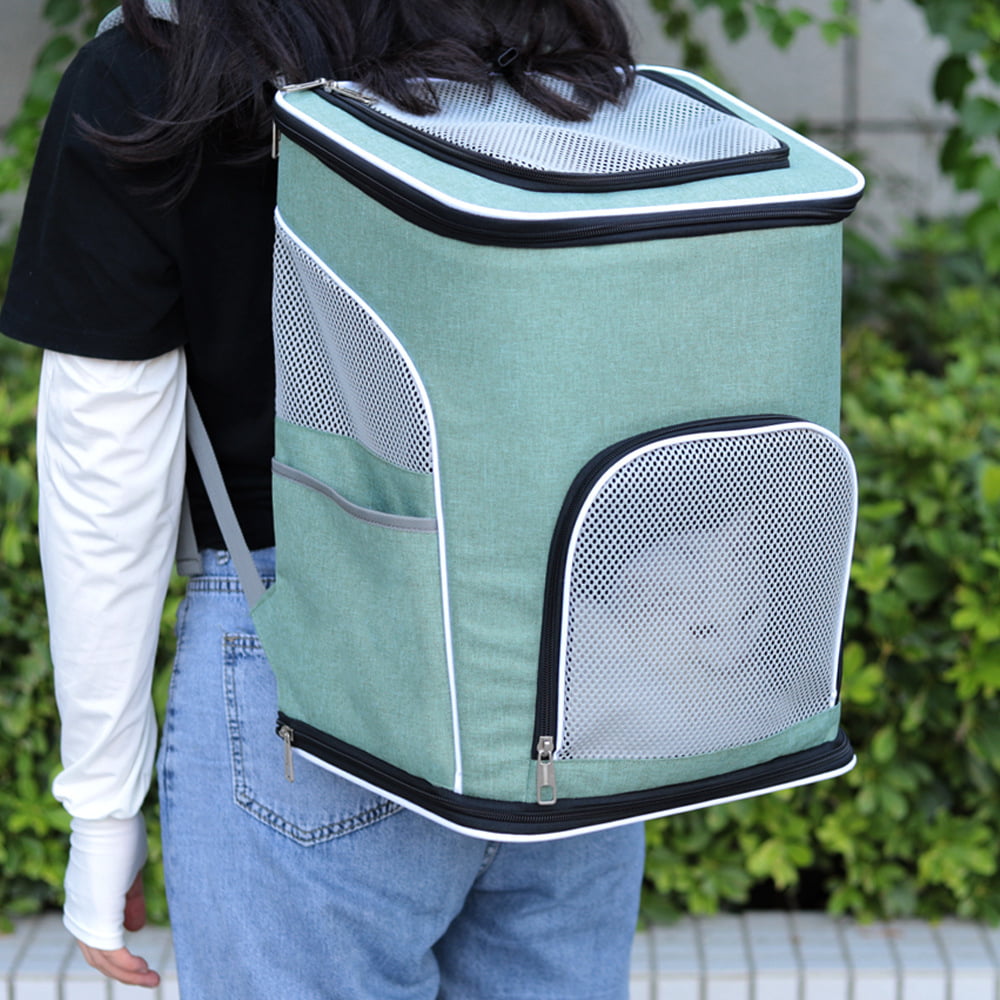 PETIMI Cat Carrier Backpack - Green - 17.5"x13"x11" - Fits Under Most Airline Seats
