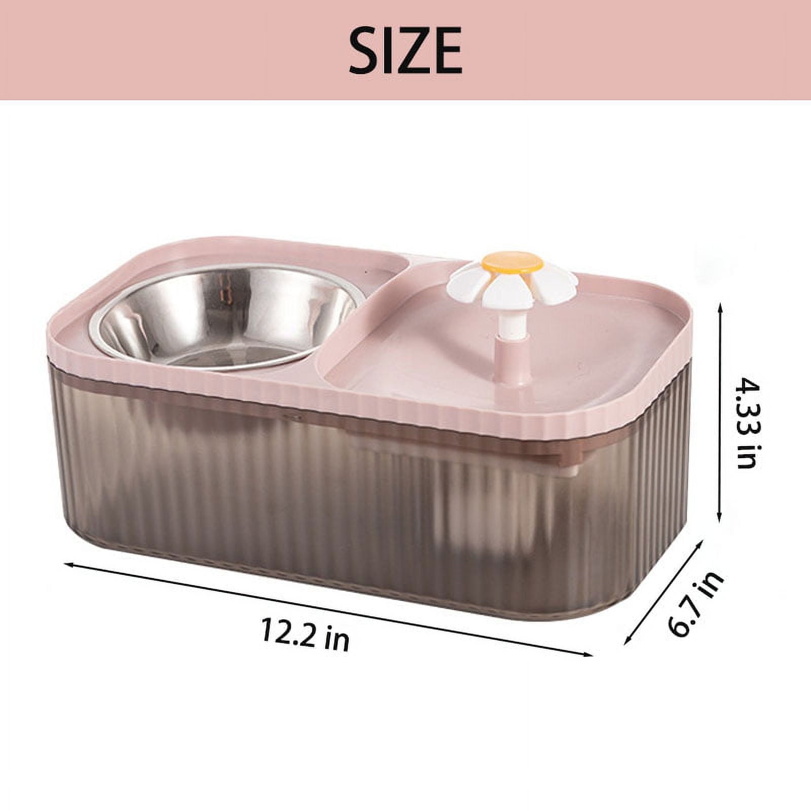 PETIMI 105oz/3L Automatic Cat Water Fountain, Stainless Steel Bowl, Pink - Clean & Healthy Drinking for Your Pets