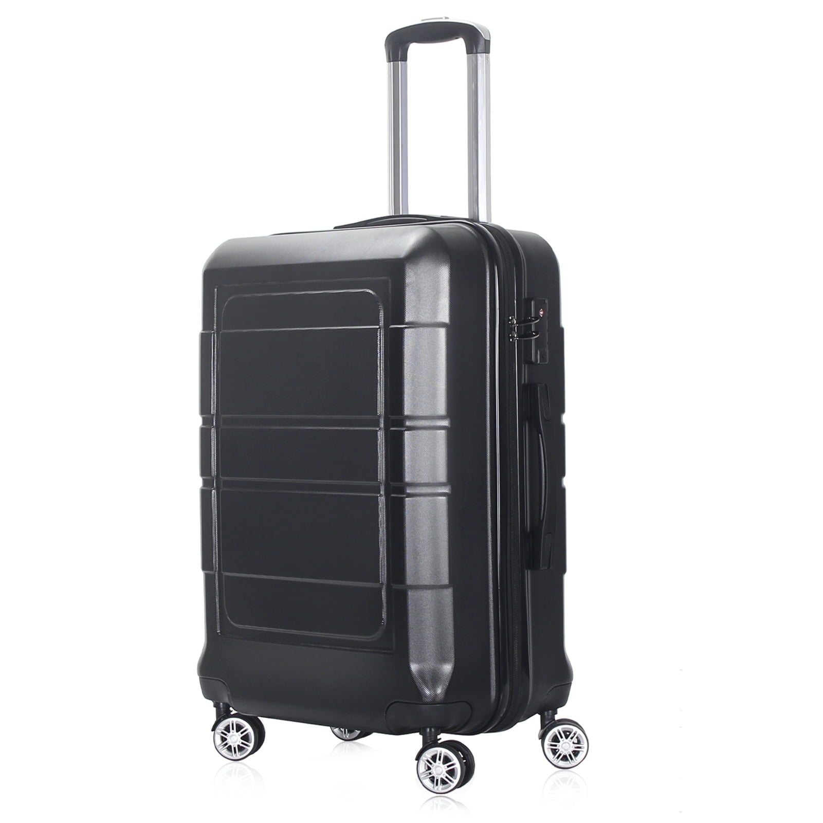 Camkey 20" Carry-on Luggage with Ergonomic Handles and TSA Lock, Black