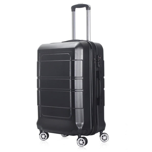 Camkey 20" Carry-on Luggage with Ergonomic Handles and TSA Lock, Black