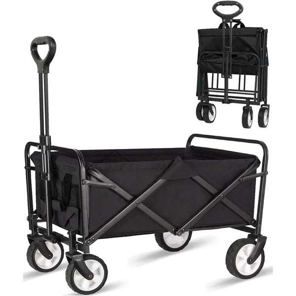 All-Terrain Big Bucket Cart Wagon, Height 40", Black