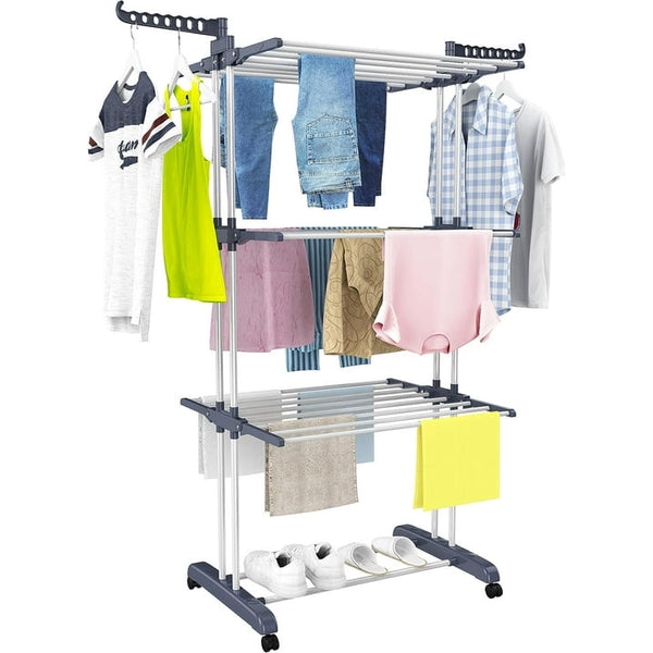 Camkey 79" Clothes Rack Heavy Duty Load 400Lbs, Rolling Clothing Racks for Hanging Clothes, Commercial Garment Rack, Collapsible ＆ Portable Clothes Rack with Wheels and Adjustable Shelves