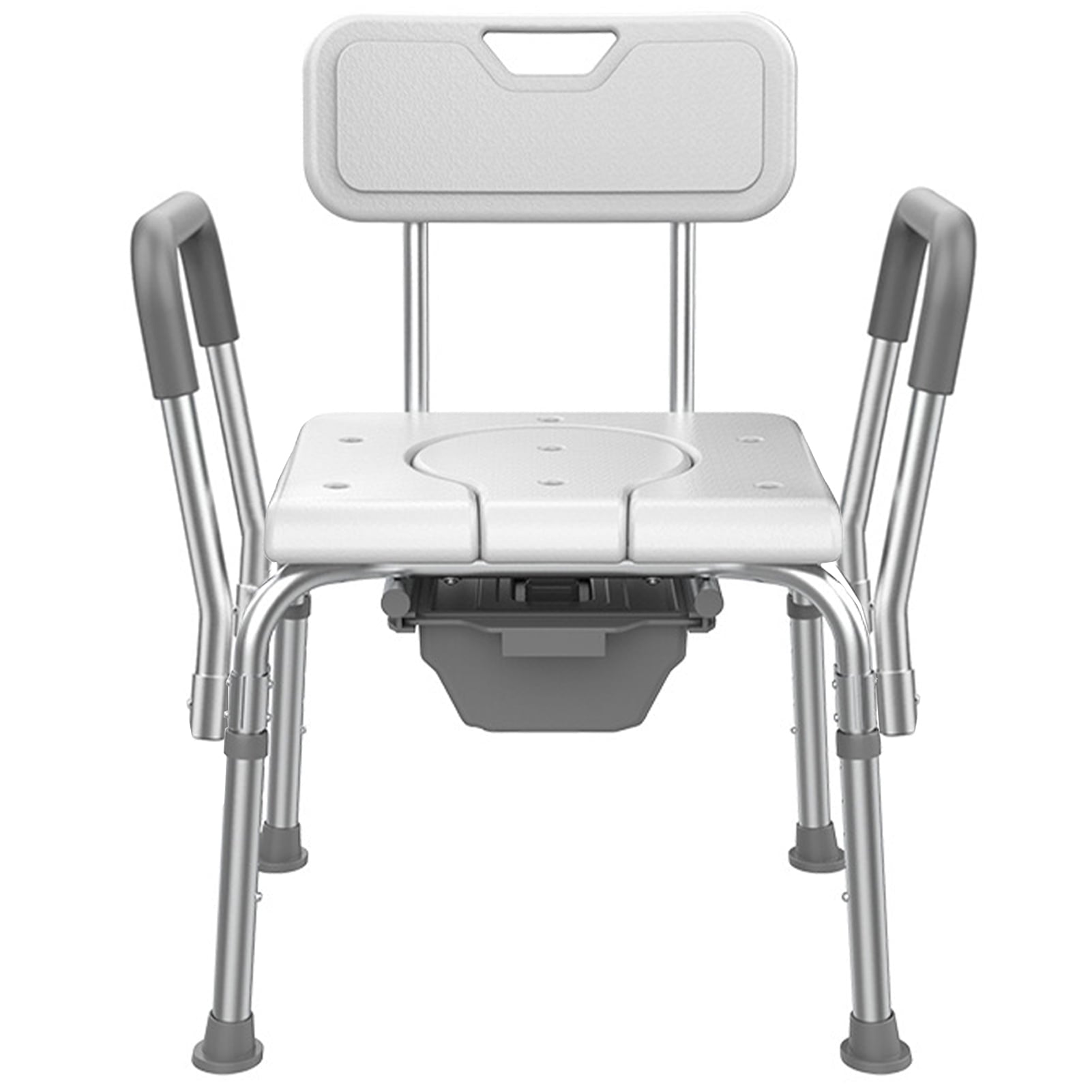 Portable Bedside Commode and Shower Chair, Adjustable Commode Chair with Arms and Non-Slip Tips, 330lbs Capacity – Ideal for Seniors, Disabled, Pregnant, and Handicap Users, Comfortable and Safe