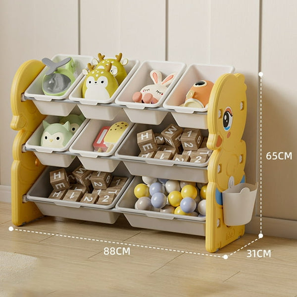 Camkey Toy Storage Organizer with Removable Bins - Durable Construction, Ample Space for Toys,Yellow