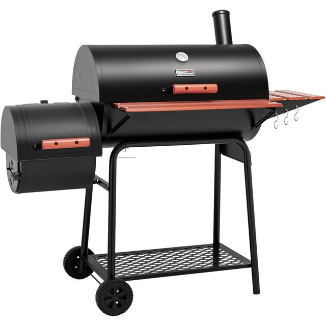 Charcoal Grill with Side Table, 627 Square Inches, Outdoor Backyard, Patio and Parties, Black