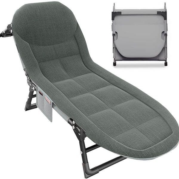 Extra Wide Folding Camping Cot with Thick Mattress, 500LBS Capacity, Heavy Duty Outdoor Bed with Carry Bag Removable Pillow - Perfect for Adults, Home Office Nap, Travel, Beach, and Camping Adventure