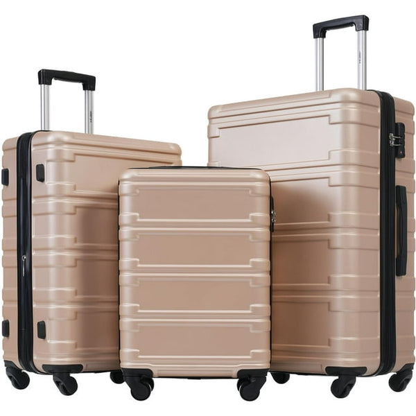 Hardside Luggage Set 3 piece with Spinner Wheels – TSA Locks, Lightweight Suitcase，20/24/28 inches