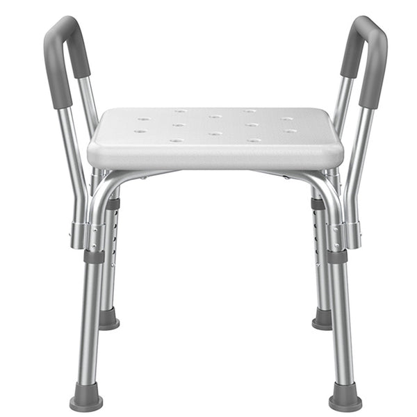Comfortable Shower Seat with Armrests - Ideal for Bathtubs - Robust Support up to 350 lbs - Shower Chair for Seniors & Disabled - Durable Bath Bench,White