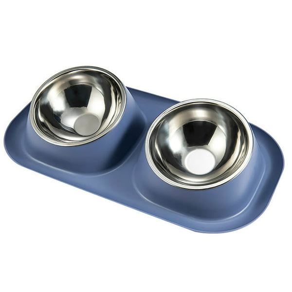 PETIMI Cat Bowl, Small Dog Bowls, Cat Food Bowl with 2 Removable Stainless Steel Feeding Bowls