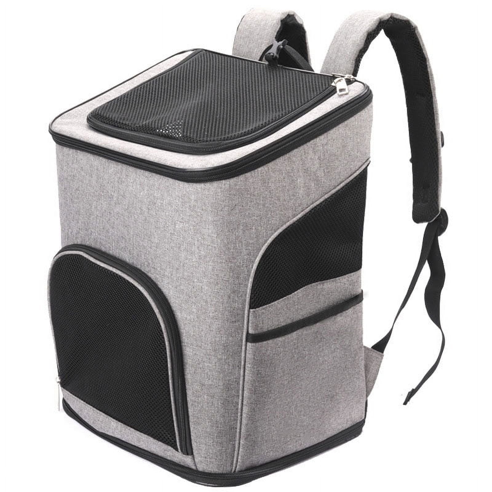 PETIMI Cat Carrier Backpack in Gray , Fits Under Seats, Ventilation Mesh, Adjustable Shoulder Strap
