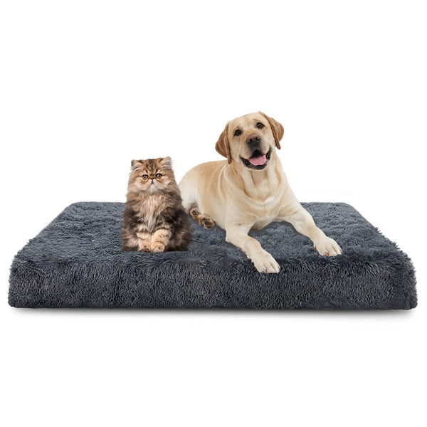 PETIMI Dog Bed, Washable Dog Bed for Crates, Soft Pet Pad Suitable for Medium to Large Dogs and Cats, 39.3"x23.6"x3.9"((Dark Gray)