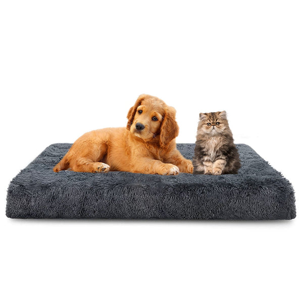 Petimi Dog Bed, Washable Dog Bed for Crates, Soft Pet Pad Suitable for Medium to Large Dogs and Cats, 29.5"x19.6"x2.3"(Dark Gray)