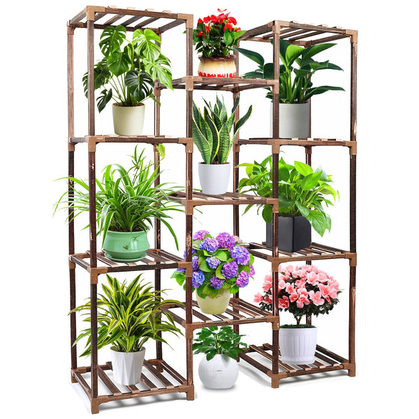 Tall Plant Stand Indoor & Outdoor, Multi-Tier Plant Shelf for Living Room & Patio, Wooden Plant Holder for Corner, Garden Decor, Large Planters, Indoor Plants, Apartment Decor