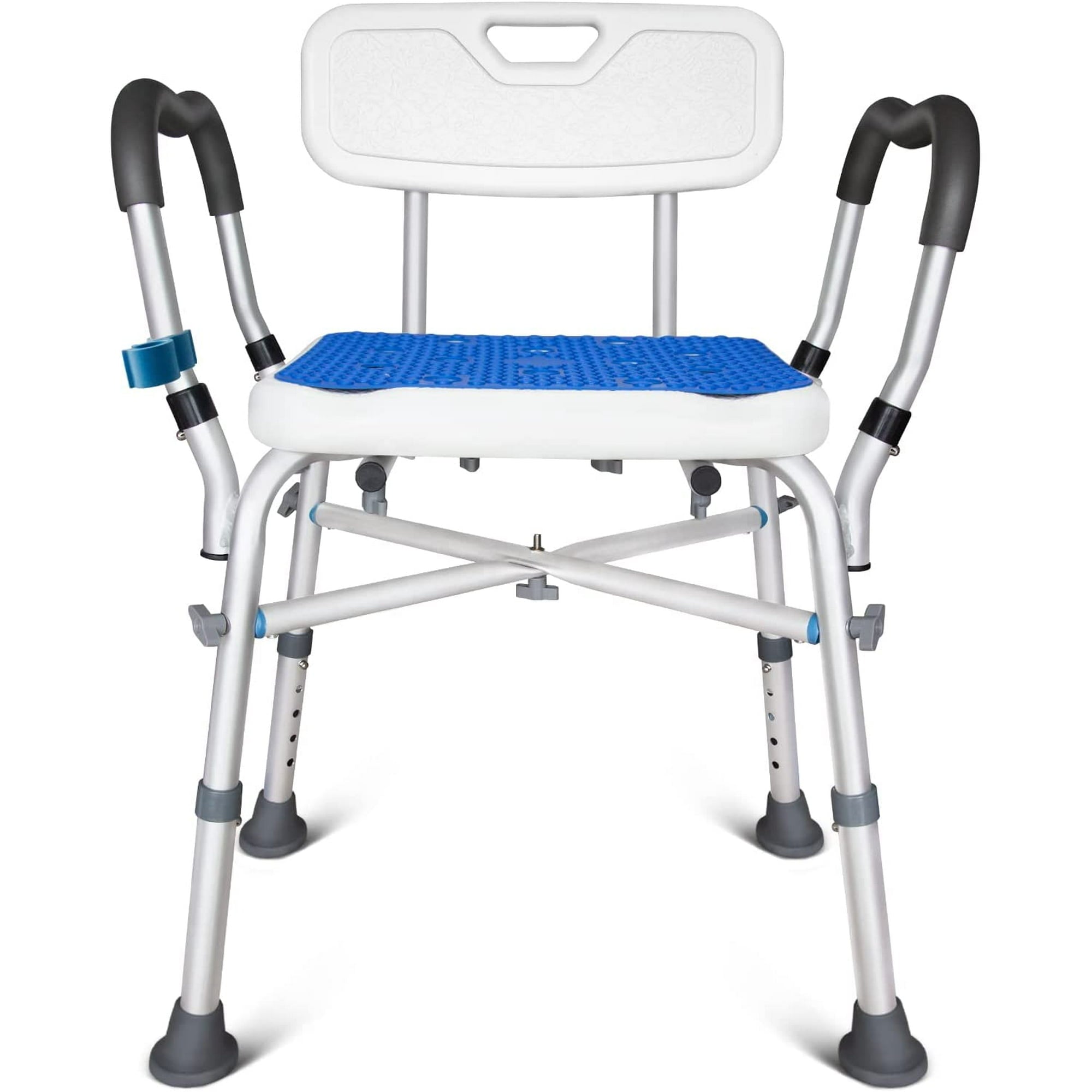 Shower Chair for Inside Shower, 550LBs Heavy Duty Bath Chair with Arms, Medical Shower Seat, Bath Stool Safety Shower Bench with Reinforced Crossing Bar for Elderly, Adults, Disabled
