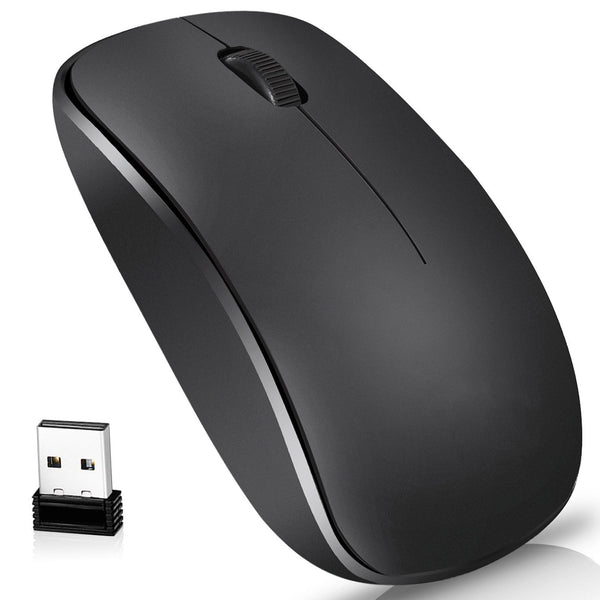 Suproot Wireless Mouse Full Size Ambidextrous Curve Design, Precise Cursor Control Scrolling Wide Scroll Wheel Thumb Grips for Laptop, Computer