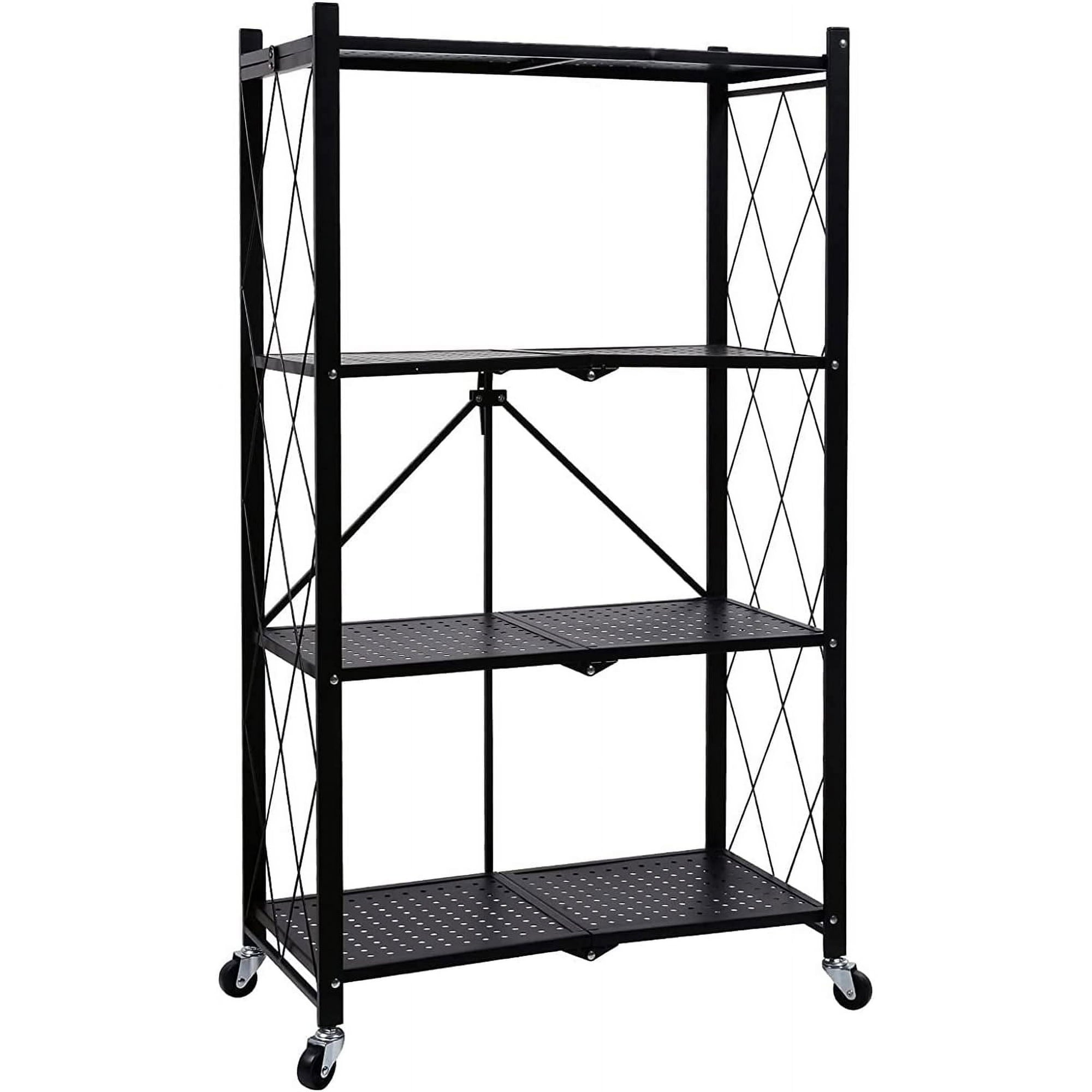 4 Tier Shelf Unit, Black, 1400 lb. Capacity