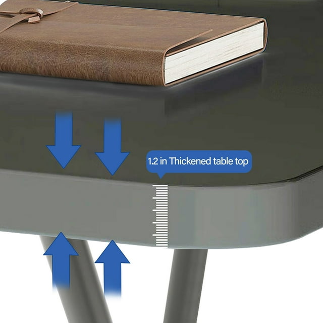 Portable TV Tray Table - Small Folding Table for Camping & Dining - Adjustable Height, Easy Fold, Lightweight - Indoor/Outdoor, 30 Inch, Black
