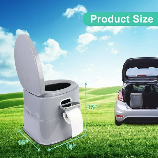 Portable Camping Toilet for Adults - Lightweight with Lid, Ideal for Car, Camping, Hiking, and Travel - Compact Porta Potty for Outdoor Adventures