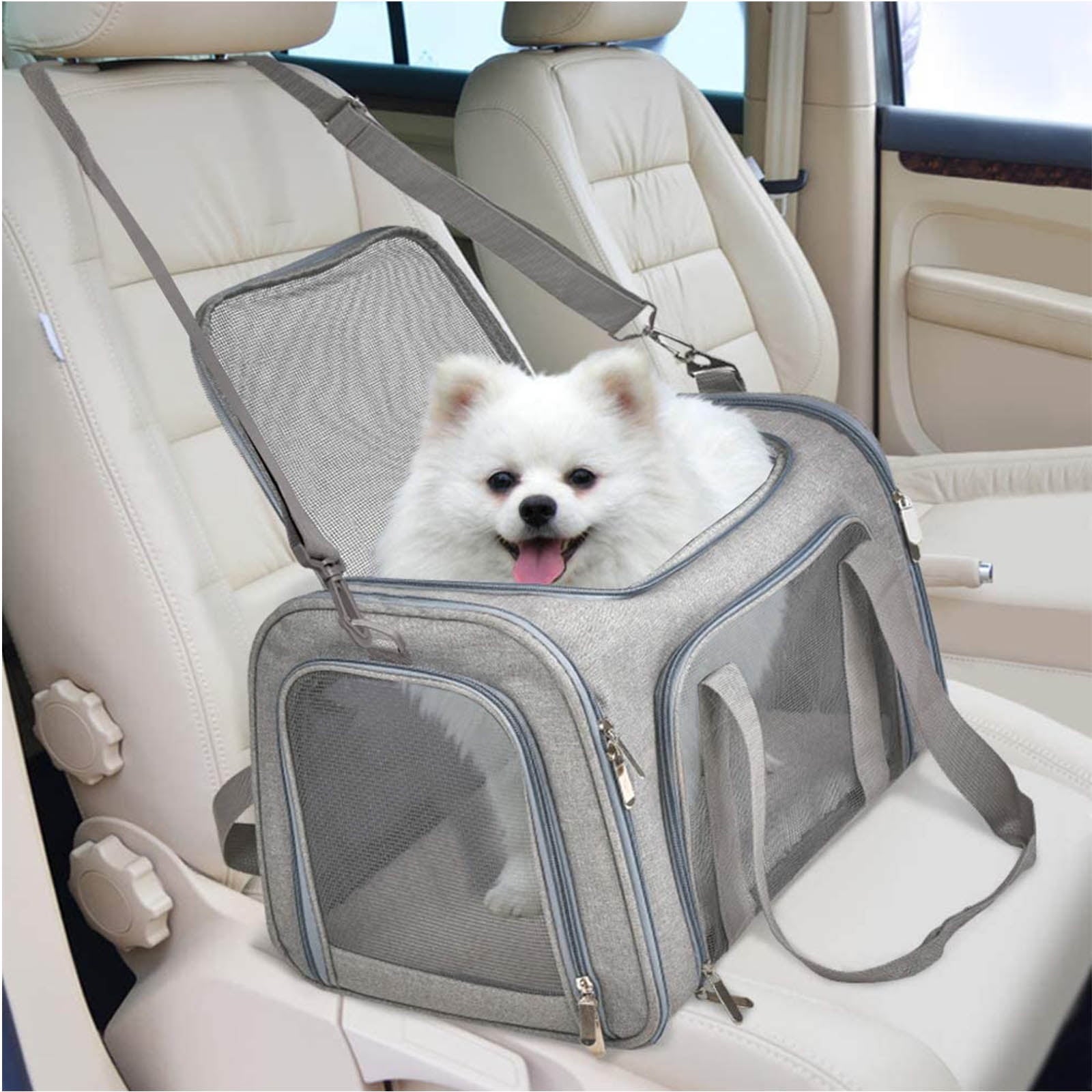 Wewdigi Pet Carrier for Cats & Dogs, TSA Airline Approved, Suitable for Daily Travel, Gray, 15lbs