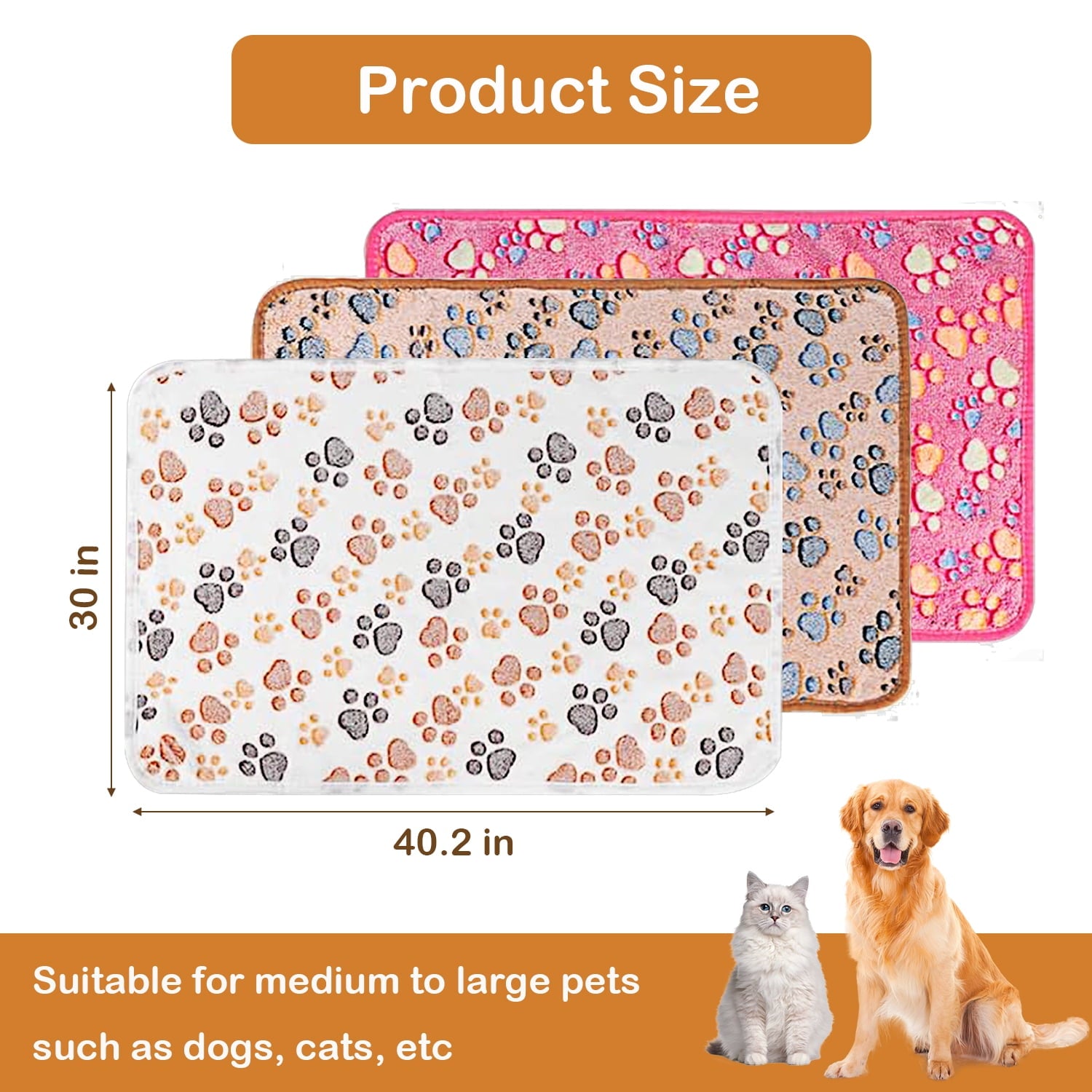 Petimi 3 Pcs Dog Blanket, Soft Warm Coral fleece Pet Blanket, Puppy Blankets, Cat Blanket for Couch, 30"x40.2"