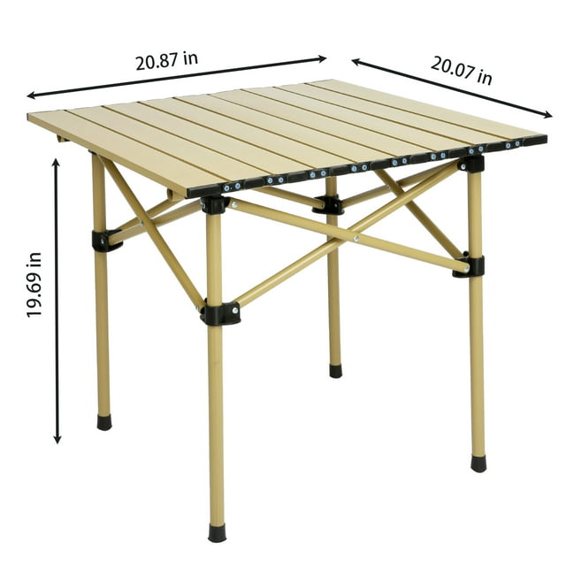 Outdoor Folding Table, Portable Camping Folding Table with Carry Bag, Easy to Carry & Store for Camping, Beach, Picnic, Yellow