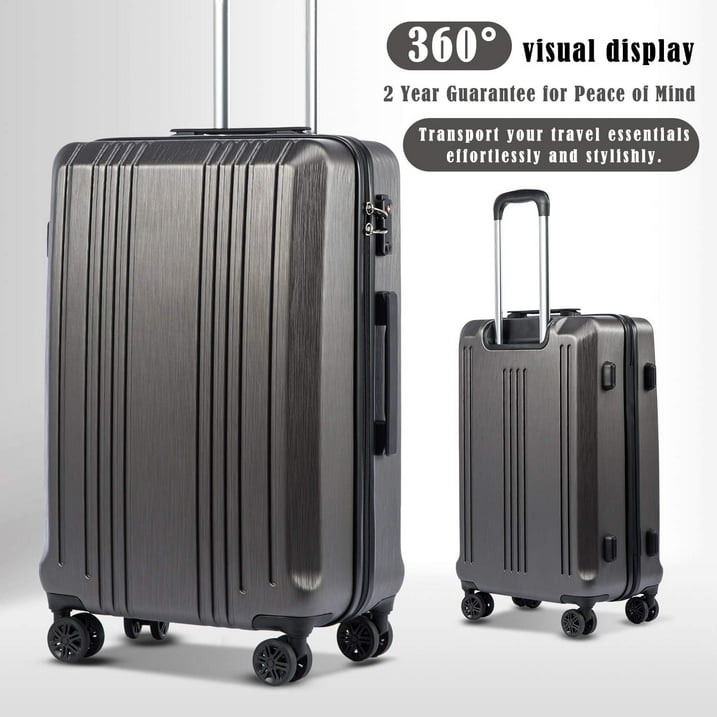 Luggage Sets 3 Piece PC+ABS Durable Suitcase Double Wheels TSA Lock, 20/24/28 inches