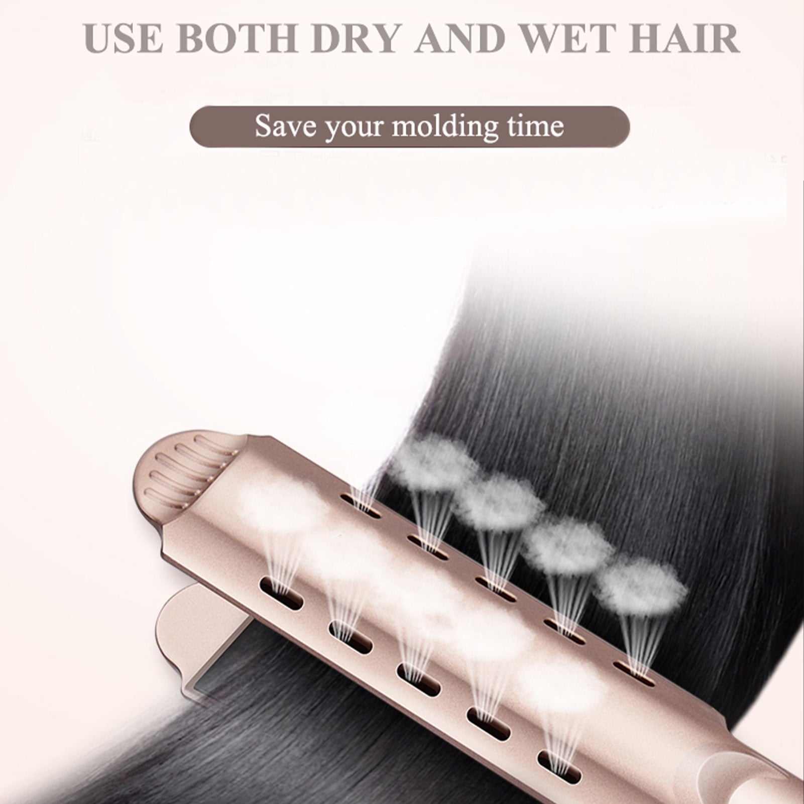 Suproot Professional 1.34" Nano-Ceramic & Titanium Plate 2 in 1 Flat Iron Hair Straightener and Curler, Advanced Ionic Technology, Gold