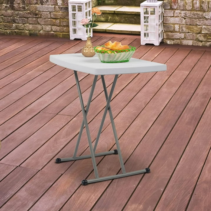 Fold-in-Half Banquet Table w/Handle, 30in, White