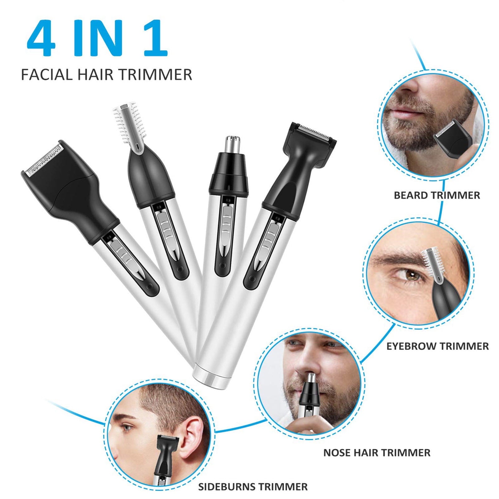 Ear and Nose Hair Trimmer for Men, Upgraded Version Professional USB Rechargeable Multi-Function 4in1 Nose Hair Trimmer Hair Clippers Professional Shaving Machine Nose Trimmer