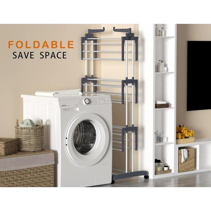 Camkey 79" Clothes Rack Heavy Duty Load 400Lbs, Rolling Clothing Racks for Hanging Clothes, Commercial Garment Rack, Collapsible ＆ Portable Clothes Rack with Wheels and Adjustable Shelves