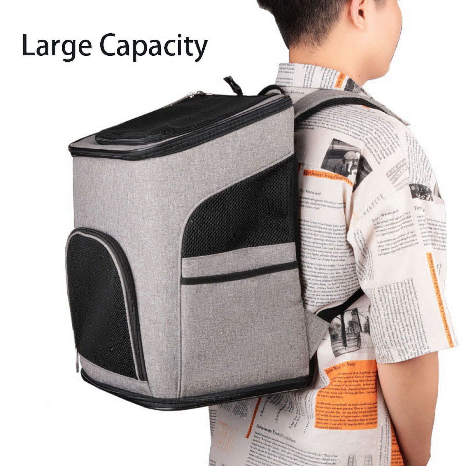 PETIMI Cat Carrier Backpack in Gray , Fits Under Seats, Ventilation Mesh, Adjustable Shoulder Strap