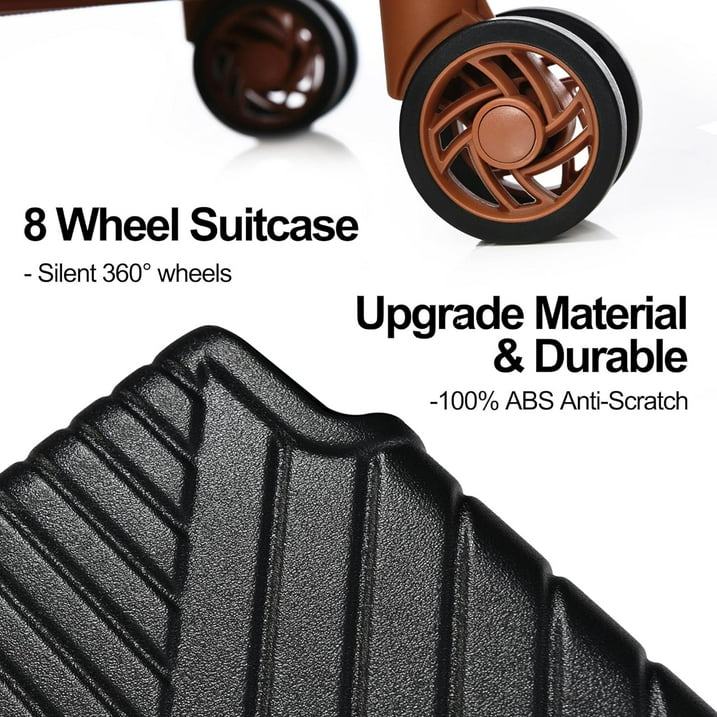 3-Piece Hardshell Luggage Set – Spinner Wheels, Lightweight Suitcase,TSA Locks, 20/24/28 inches
